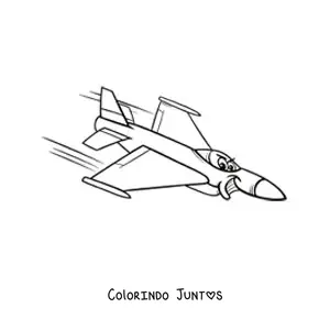 Desenho para colorir de aviao de guerra animado