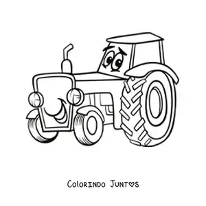 Desenho para colorir de trator animado