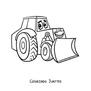 Desenho para colorir de escavadeira animada
