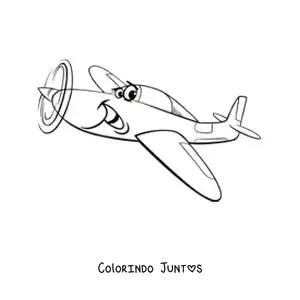 Desenho para colorir de aviaozinho animado