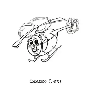 Desenho para colorir de helicoptero animado