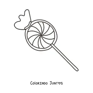 Desenho para colorir de um pirulito com sua embalagem