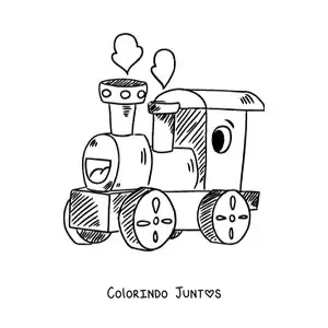 Desenho para colorir de trem animado