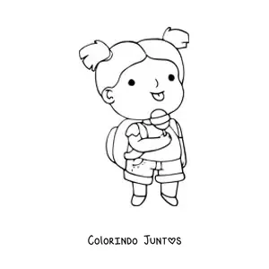 Desenho para colorir de uma menina comendo um pirulito