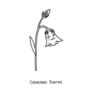 Desenho para colorir de lirio kawaii grande facil