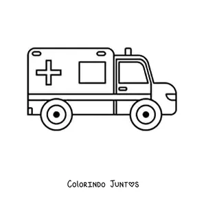 Desenho para colorir de uma ambulância