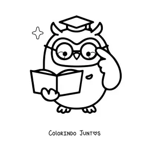 Desenho para colorir de professor coruja animado