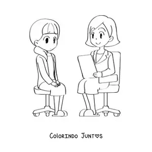 Desenho para colorir de medica atendendo uma paciente