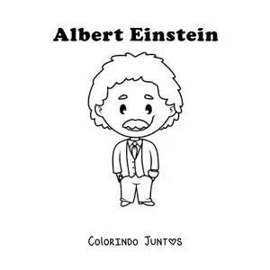 Desenho para colorir de Albert Einstein kawaii