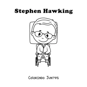 Desenho para colorir de Stephen Hawking kawaii