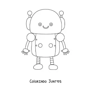 Desenho para colorir de robô kawaii