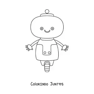Desenho para colorir de robô kawaii animado
