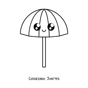 Desenho para colorir de guarda-sol kawaii grande