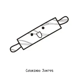 Desenho para colorir de rolo kawaii fácil