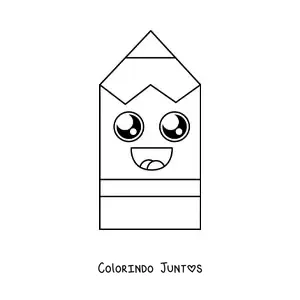 Desenho para colorir de lápis kawaii