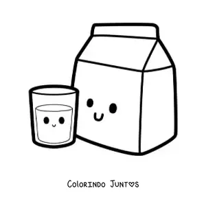 Desenho para colorir de copo de leite kawaii