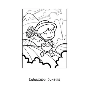 Desenho para colorir de caricatura de fazendeiro kawaii