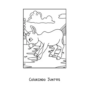 Desenho para colorir de bezerro animado na fazenda