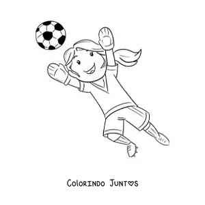 Desenho para colorir de menina goleira