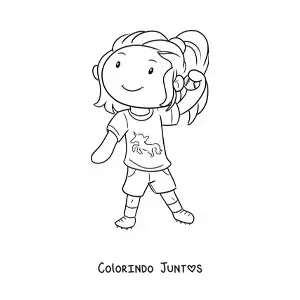 Desenho para colorir de menina jogando beisebol