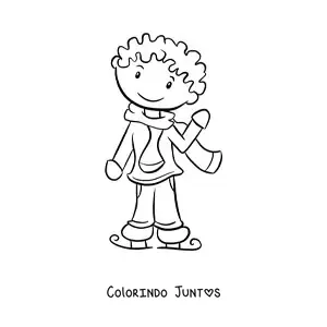Desenho para colorir de patinação no gelo