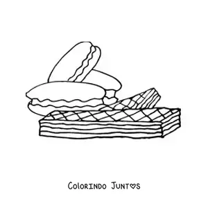 Desenho para colorir de vários biscoitos recheados