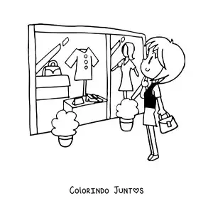 Desenho para colorir de loja de camisas femininas