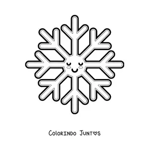 Desenho para colorir de floco de neve kawaii animado