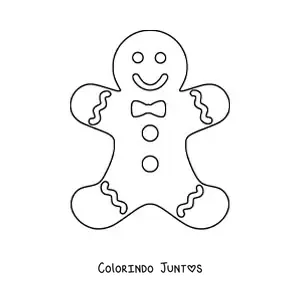 Desenho para colorir de um homem de gengibre com os bracos estendidos