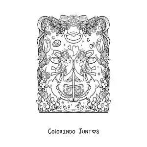 Desenho para colorir de coelhos fofos apaixonados dançando