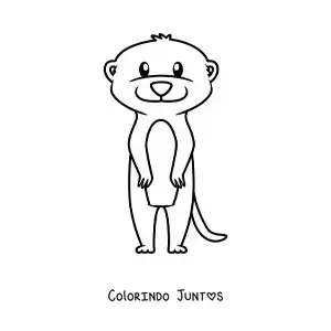 Desenho para colorir de suricato do deserto animado