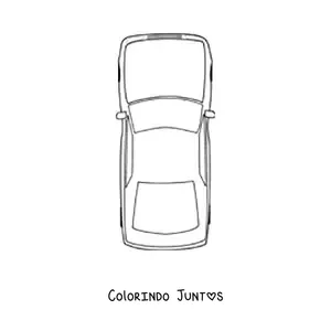 Desenho para colorir de um carro visto de cima