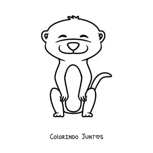 Desenho para colorir de suricato animado