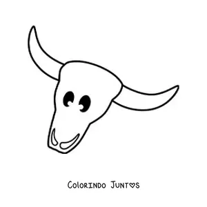 Desenho para colorir de crânio de touro do deserto