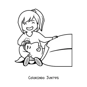 Desenho para colorir de pai e filha