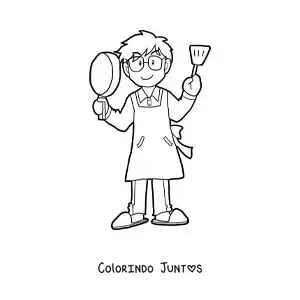 Desenho para colorir de papai cozinheiro