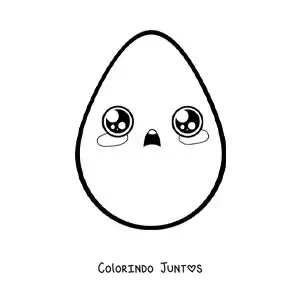 Desenho para colorir de ovo kawaii fofo fácil