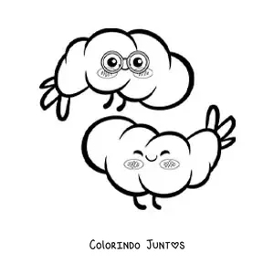 Desenho para colorir de camarão kawaii fofo