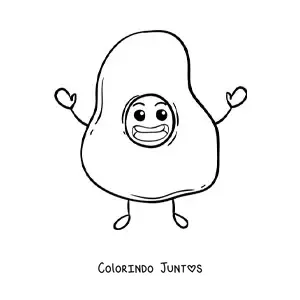 Desenho para colorir de ovo frito grande animado
