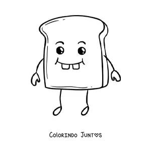 Desenho para colorir de torrada kawaii fofa fácil