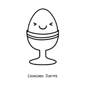 Desenho para colorir de ovo kawaii fofo grande