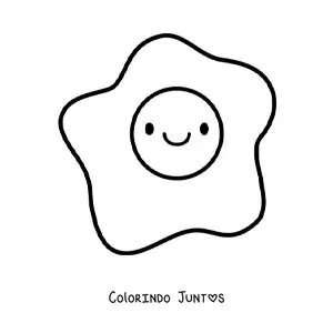 Desenho para colorir de ovo frito kawaii fofo grande