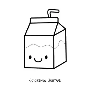 Desenho para colorir de caixa de leite kawaii fofa grande