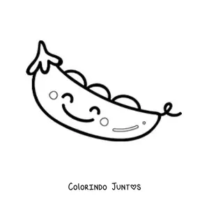Desenho para colorir de ervilhas kawaii fofas animadas grandes
