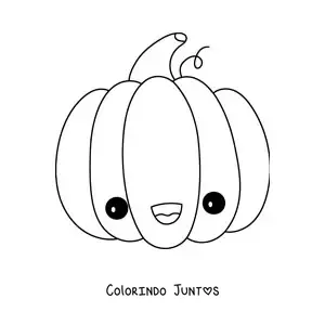 Desenho para colorir de abóbora kawaii