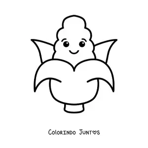 Desenho para colorir de espiga de milho animada