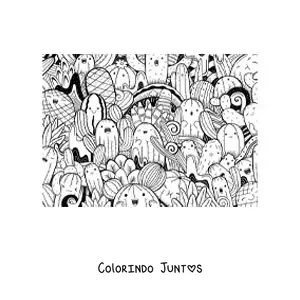 Desenho para colorir de cactos animados