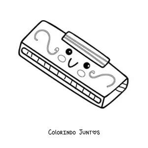 Desenho para colorir de gaita kawaii animada