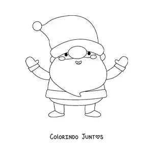 Desenho para colorir de Papai Noel kawaii