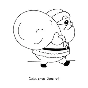 Desenho para colorir de Papai Noel com presentes